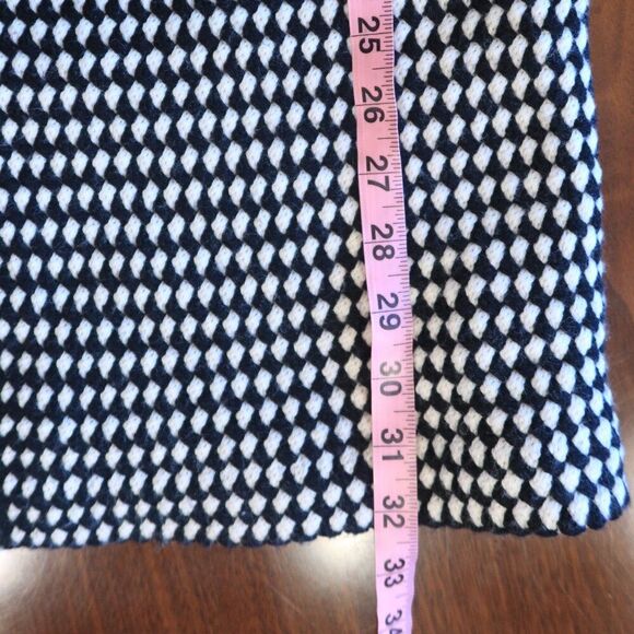 TALBOTS 100% merino wool cardigan duster open chunky knit black white Large long - Picture 10 of 12